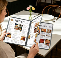 Cartes de menu de restaurant personnalisées imprimées sur plusieurs pages, inserts de menu alimentaire format lettre 8,5x11 pouces, couverture de livre de menu vendue séparément