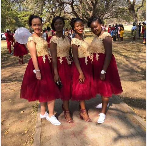 Gold Bridesmaid Dresses - African Mermaid Floor-Length