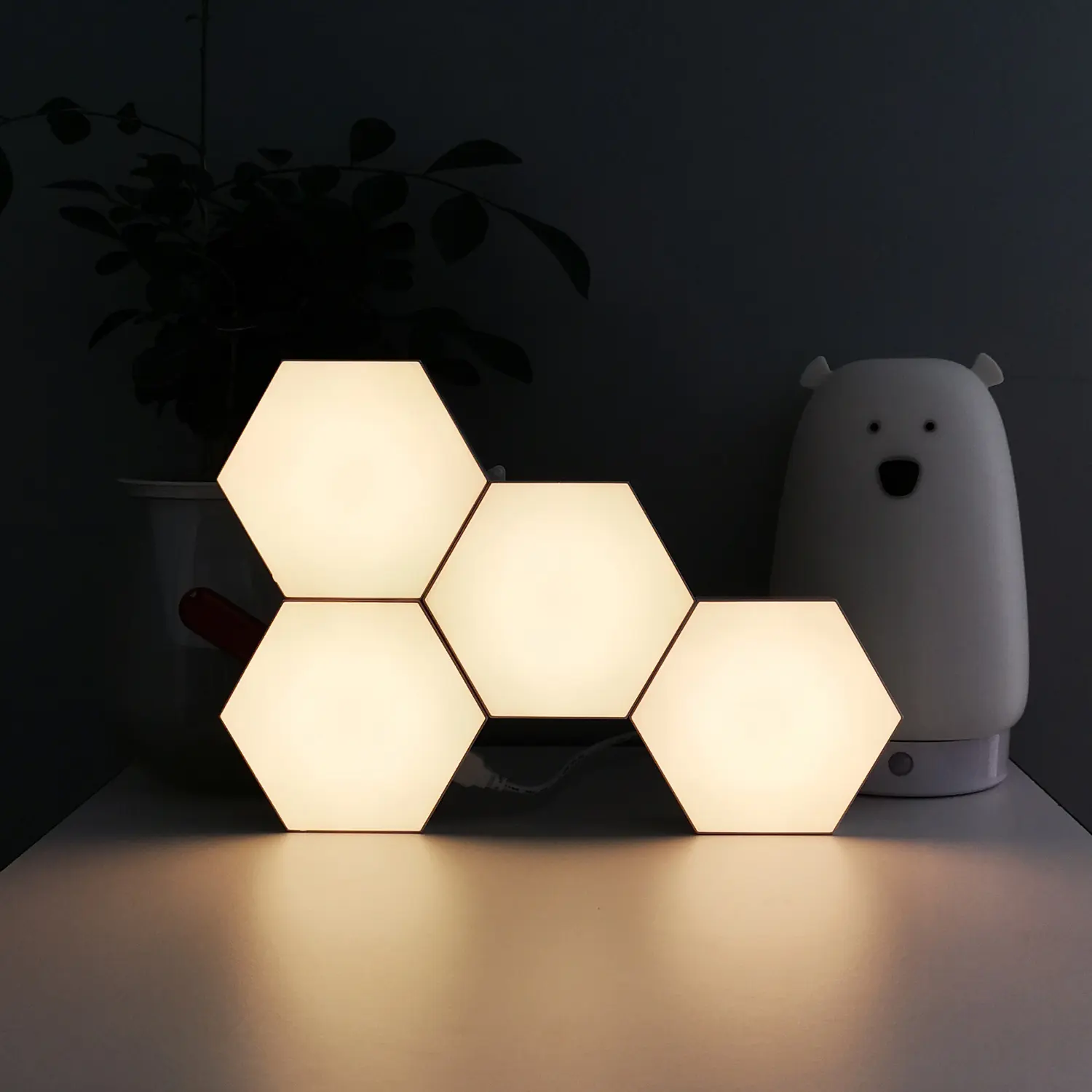 Factory git idea Quantum led wall light Modular Lighting Hexagons Creative Decoration Wall app control light