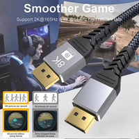 Câble vidéo de jeu haute définition 8K 4K 1.4, câble coaxial torsadé en PVC, 0.5M-2M pour moniteur PC