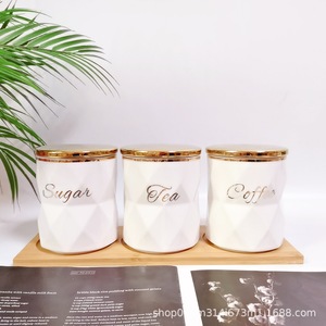 Récipient de stockage d'épices créatif classique en céramique électroplaquée, hermétique et écologique, avec grille perforée pour la cuisine - Product Image 1