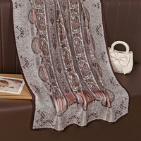 Vente en gros – Nouveauté 2025 – Châle vintage en soie imitation pour femme – Hijab musulman de luxe – Écharpe longue en soie imprimée motif cachemire pour femme