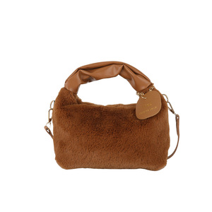 New Plush Crossbody <b>Handbag</b> Texture Fashion Female Bag Autumn and Winter Wool Bag With a Small Chain Hand Bag - Product Image 6