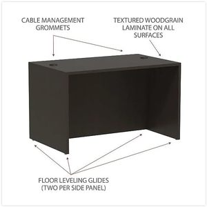 Coque de bureau droite Alera Valencia Series 47,25'' x 29,5'' x 29,63'' couleur expresso pour usage professionnel - Product Image 5