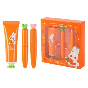 3 Cái/bộ Cà Rốt Lip Balm Kem Dưỡng Tay Bộ 2 Cái Lip Balm 1.2 Gam + 1 Cái Kem Tay 30 Gam Nhiệt Độ Thay Đổi Son Môi Chăm Sóc Da