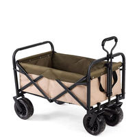 Carrito de Mano Plegable para Exteriores, de Cuatro Ruedas, Impermeable, Portátil, de Metal, para Camping, Picnic, Jardín, Playa, Pesca