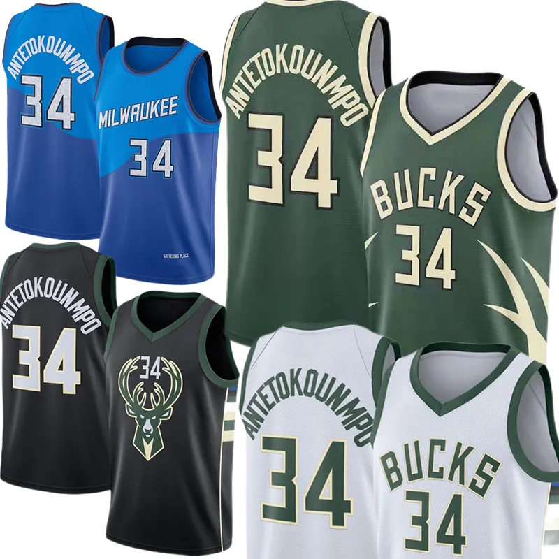 Buck Giannis 34 Uniform Jersey basket Throwback Ray 34 Allen Jersey Milwaukees seragam kota 2021