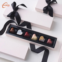 Caja de Regalo de Chocolate de Cartón Reciclable Ecológica Personalizada, Caja con Forma de Corazón con Cajón, Segura para Alimentos, para Dulces de San Valentín o Boda