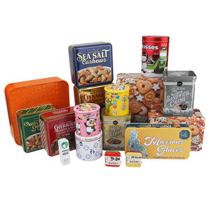 Boîte de conserve de collection de biscuits carrés en métal à impression personnalisée Boîte de conserve cadeau pour biscuits, bonbons et biscuits avec bouton sur le couvercle - Product Image 5