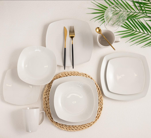 Assiette carrée en céramique blanche personnalisée OEM d'usine, plat de service en porcelaine brillante de qualité alimentaire, approvisionnement en grande quantité - Product Image 2
