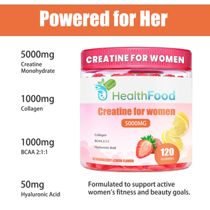 Prix de gros Gummies de créatine 5000mg formulés pour les femmes, saveur fraise-citron, pour stimuler l'énergie et l'endurance, Gummies sportifs - Product Image 2