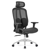 Chaise de bureau ergonomique pivotante réglable en maille intégrale moderne à dossier ouvert pour réunion, travail, visiteurs, invités, managers, patrons, cadres