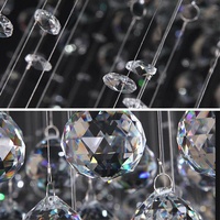 Grand Chrome K9 personnalisé moderne Long pendentif de luxe escalier cristal lustre pour salon haut plafond