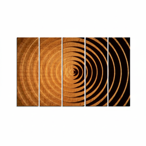 Modern Rectangle Art Deco Panel Wood <b>Plate</b> <b>Wall</b> Art Canvas Print Hanging Set of 5 - Product Image 2