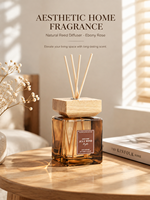 Diffuseur de parfum d'ambiance de luxe 500 ml avec couvercle en bois, diffuseur d'arômes longue durée pour la décoration de la chambre et du salon