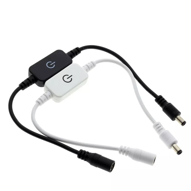 DC12V LED Dimmer Touch Switch Adjustable Brightness LED Dimmer for Connecting Single Color LED Strip Light Female Lamp