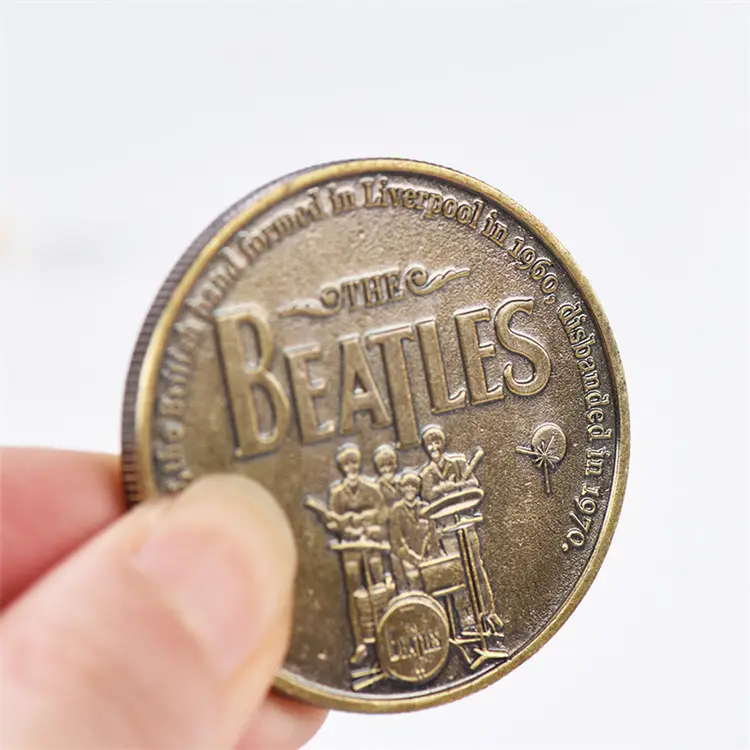 Metallo sfida coin maker custom bronzo antico di musica della fascia di monete di souvenir