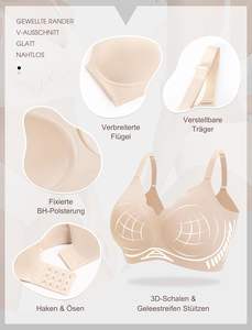 Soutien-gorge sans fil Vtelor pour <span class=keywords><strong>femmes</strong></span>, push-up, grandes <span class=keywords><strong>poitrines</strong></span>, maintien ferme, sans couture, confortable, bustier gothique, Chine - Product Image 4