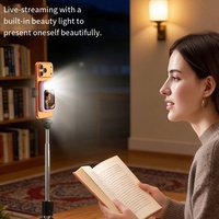Écran Selfie Magnétique Sans Fil avec Flash, Affichage Haute Définition, Miroir pour Caméra Arrière de Téléphone pour Diffusion en Direct, Mini Portable en Plastique