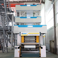 Machine de fabrication de films HDPE/PVC à co-extrusion 3 couches entièrement automatique avec mesure de épaisseur rotative de précision HWYAA CE ISO9001 Efficace