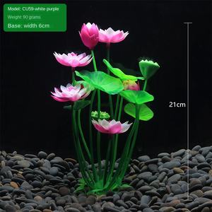 Décoration de réservoir à poissons écologique en matériau PE Simulation d'herbe <span class=keywords><strong>aquatique</strong></span> <span class=keywords><strong>Lotus</strong></span> Plante d'aquarium avec éclairage CU59 - Product Image 5