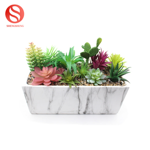 Décoration intérieure 13 pouces <span class=keywords><strong>rectangle</strong></span> grande marbre succulentes <span class=keywords><strong>pot</strong></span> gris <span class=keywords><strong>grand</strong></span> <span class=keywords><strong>pot</strong></span> en céramique avec des plantes - Product Image 2