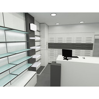 Mobilier de pharmacie au design moderne OEM avec éclairage LED et support en bois, équipement de pharmacie