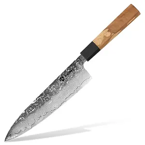 Cuchillo de Chef de acero damasco, nuevo diseño, VG 10, gran afilado, Damasco