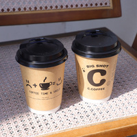 Gobelets à café en papier personnalisés jetables, gobelets à café en papier à double paroi avec couvercles, gobelets jetables, gobelets à café jetables avec couvercles