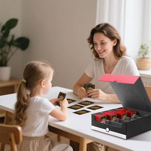 Boîte de rangement pour cartes FX Red Square avec 16 séparateurs de couleur et 4 pochettes transparentes, grande capacité, organiseur de cartes de jeu - Product Image 4