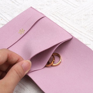 Cao cấp tùy chỉnh Vàng logo in trang sức vòng cổ bông tai bao bì sợi nhỏ Phong Bì Pouch da lộn trang sức hiển thị chèn Pad - Product Image 3