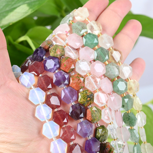 Wholesale Natural Crystal Loose Beads Faceted Gemstone Hexagram Shape Beads for Jewelry Making - Product Image 1