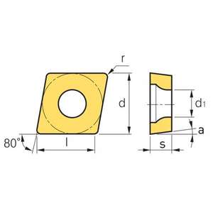FERVI - CCMT120408N Plaquettes de tournage positif P(KH) CCMTx - EAN 8012667011277 OUTILS ÉLECTRIQUES ACCESSOIRES DE TOURNAGE - Product Image 2
