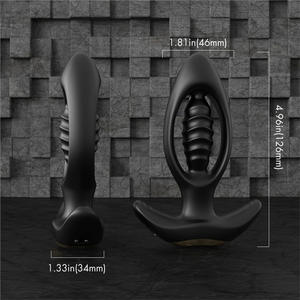 Uzaktan kumanda Metal Anal Plug seks oyuncakları titreşim ejderha matkap geri mahkeme stimülasyonu ile Hollow Anal boncuk tasarım - Product Image 3