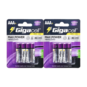 Piles au carbone-zinc R03 (AAA) 1,5 V Micro Max Power, piles sèches haute performance pour jouets, horloges et télécommandes - Product Image 1