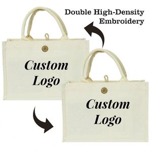 Custom Printing Logo Travel Canvas Jute <b>Tote</b> <b>Bag</b> Letter Wedding Gift <b>Bag</b> Extra Large Jute Beach Shopping <b>Bag</b> with Large Capacity - Product Image 3
