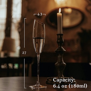 Verres à vin mousseux modernes en forme de <span class=keywords><strong>tulipe</strong></span>, soufflés à la main, 8,5 oz, transparents, personnalisables, pour cadeau de mariage - Product Image 3