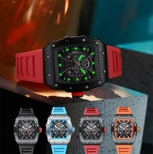 Relojes CURREN 8438 Rectangulares Luminosos para Hombre, Deportivos, Casuales, con Correa de Silicona, Semiabiertos, con Fecha Automática - Product Image 6
