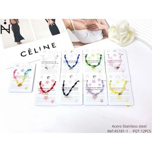 Braccialetto Nodo a Sette Stelle in Acciaio Inossidabile, Set di 12 Bracciali Dorati alla Moda - Product Image 1