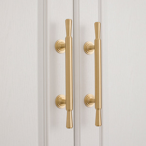 French Style Cabinet Door Handles Solid Brass Gold Bar Pulls For <b>Wardrobe</b> Kitchen Furniture Hardware - Product Image 1