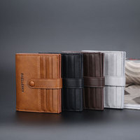 Baellerry Dompet/Dompet Kartu Kredit Tempat Uang, Dompet/Penutup Jepret Kulit Lipat Dua