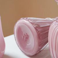 Hochwertiger französischer Stil Rosa Blumenbehälter in Rockform, Retro Mid-Century Hydrokultur-Vase, Dekorative Wohnzimmer-Verzierung