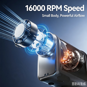 3000mah Rechargeable Lightweight Waist Fan 16000RPM Semiconductor Cooling mini Fan with LED Display Torch <b>Light</b> Outdoor <b>Neck</b> Fan - Product Image 4