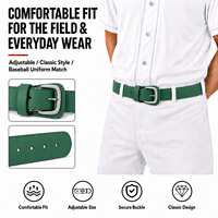 Ceinture de baseball classique en cuir PU, taille ajustable, boucle sécurisée, pour uniforme sportif, softball, usage quotidien et sur le terrain pour les équipes.