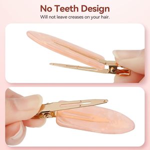 Pinzas para el pelo personalizadas de acetato de mármol rosa, sin costuras, planas, cosméticas, que no dejan marcas ni doblan el cabello, para mujeres y niñas - Product Image 3