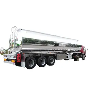 3axles 45KL 50CBM 5454 5813 alloy aluminum steel fuel tank transportation semi trailer