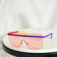 Lunettes de soleil sport polarisées dégradées bleu/noir/blanc TR90 unisexe, monture carrée pleine, protection UV pour la course et le cyclisme