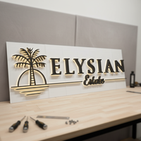 Enseigne LED personnalisée, publicité rétroéclairée, logo de bureau en métal doré, lettres d'enseigne, enseigne LED intérieure et extérieure, enseigne murale 3D LED