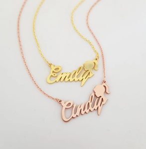 Collar con Colgante de Nombre de Niña en Acero Inoxidable Chapado en Oro Personalizado, Cadena de Eslabones a la Moda, Joyería Unisex, Regalo al por Mayor - Product Image 3