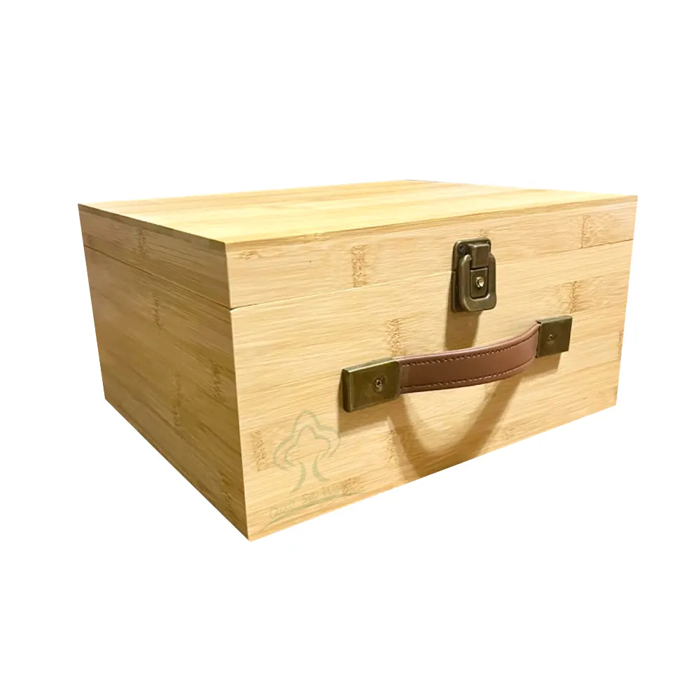 กล่องใส่ซิการ์กล่องซิการ์พร้อมล็อคกล่องเก็บของที่ระลึกตกแต่งตั้งโต๊ะกล่องอกที่เก็บไม้ไผ่